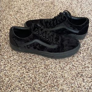 Vans Black Velvet Shoes
